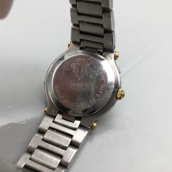 Gucci Watch Women 24mm Silver Gold Two Tone Date 9000L New Battery 6.5" - Picture 8 of 11